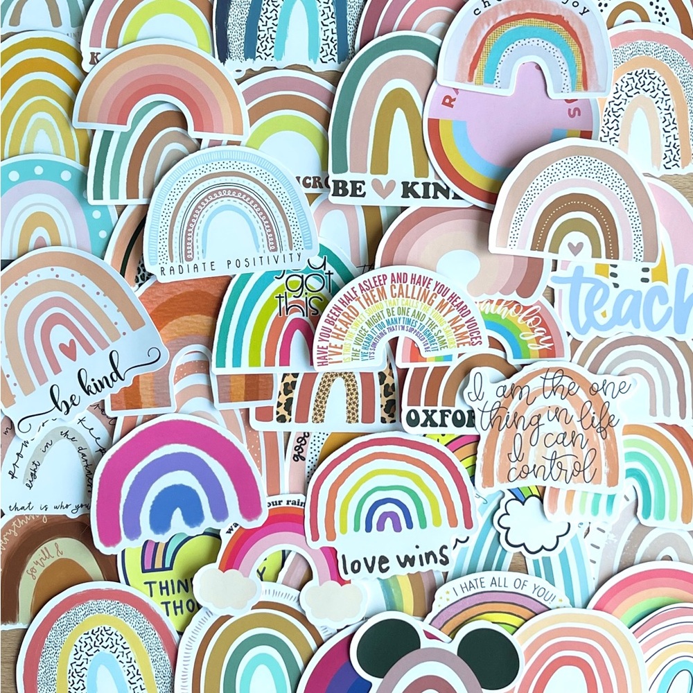 Pack of 51 Cute Boho Rainbow Aesthetic Vsco Stickers